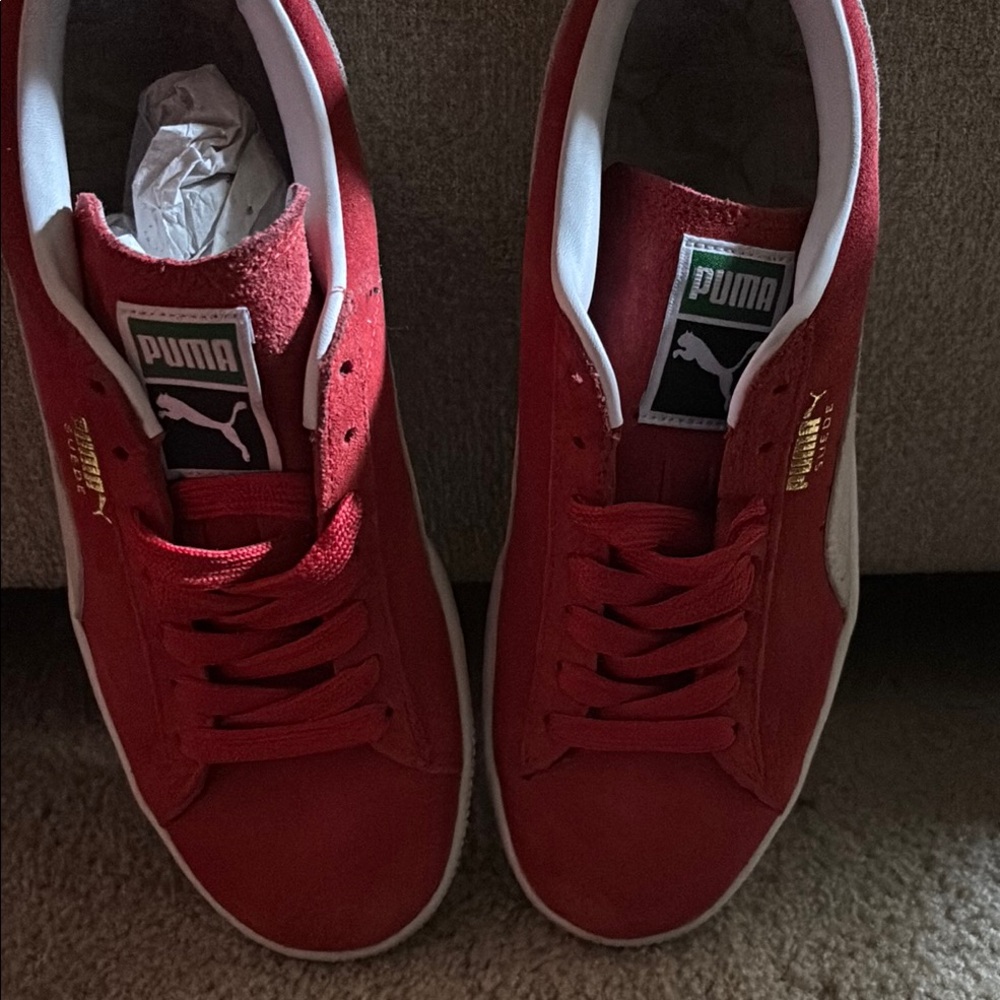 Puma Red Suede Sneakers
